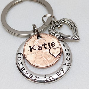 Custom Penny From Heaven Memorial Keychain, Gift, Child, Son, Daughter, Grief, Grandma, Dad, Mom, Sister, Brother, Husband, Grandpa, Friend