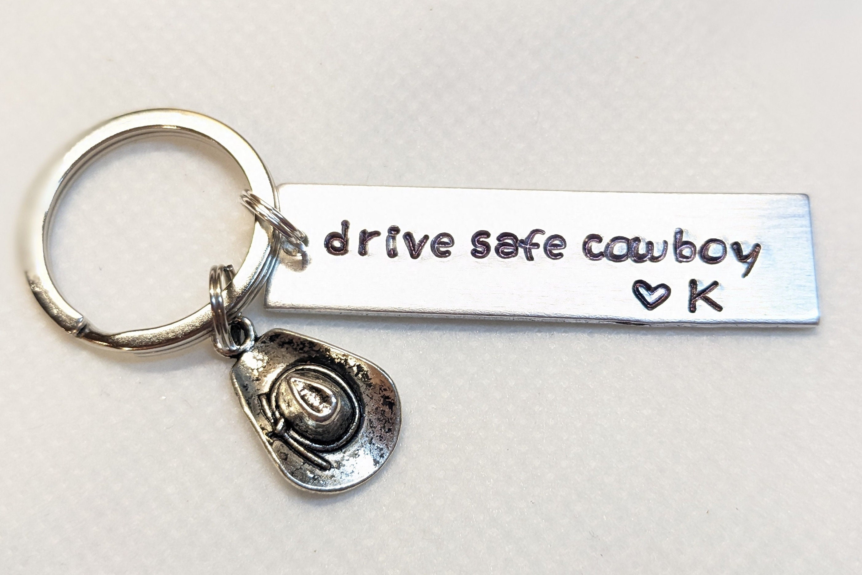 Drive Safe Cowboy Keychain Personalized Gift for Men Cowboy Etsy