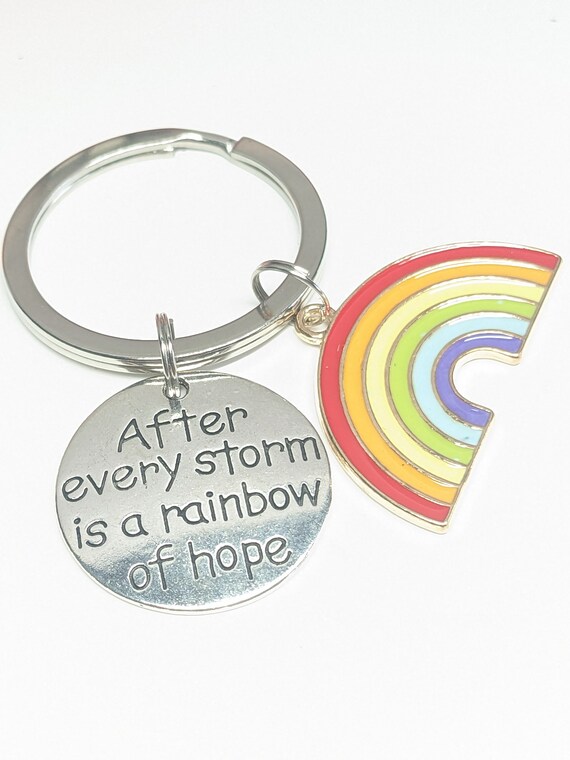 Inspirational Keychain Encouragement Gift After Every Storm There is A  Rainbow of Hope Keychain Inspirational Gift for Women Birthday Graduation  Gifts