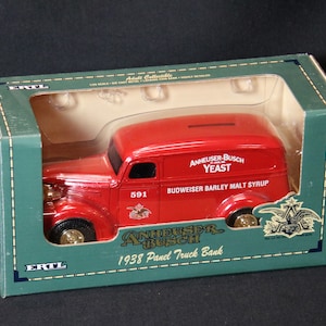 1938 Ford Anheuser-Busch Budweiser Panel Delivery Truck 1:25 Scale Die-cast Model Car Collectors Bank