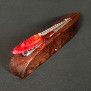 Lighted 1949-50 Chevrolet Hood Ornament Mounted on Walnut – Very Rare and Unique