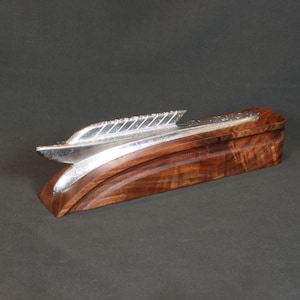 1951 Plymouth Hood Ornament Mounted on Walnut