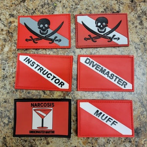 Scuba Diver Assorted Dive Flag PVC/Rubber Patches