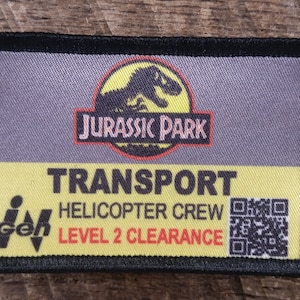 Jurassic Park I.D. Badge Sublimation Patches