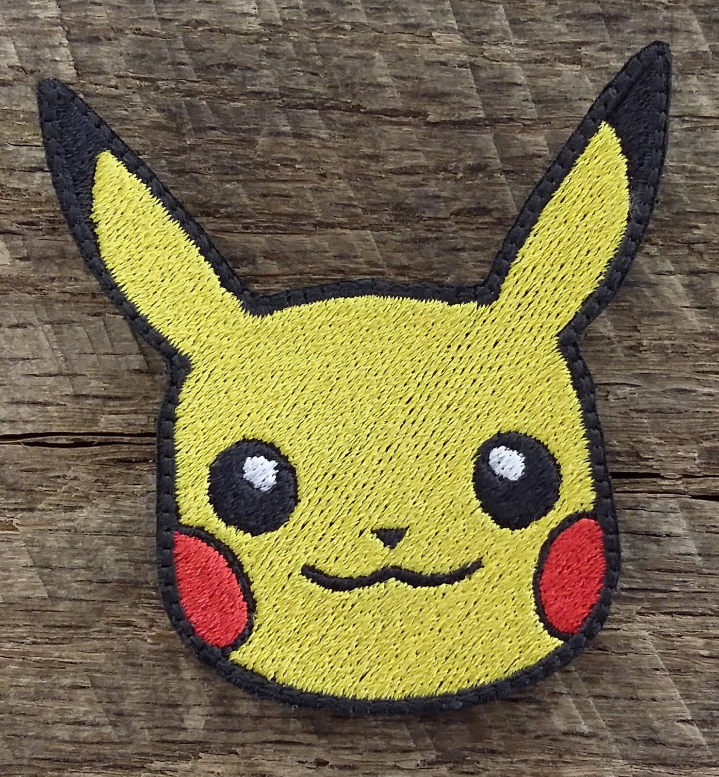 Anime Pokemon Pikachu Logo Embroidered Iron-on / Velcro Sleeve Patch