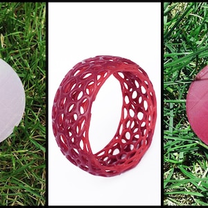 Unique 3D Printed Colour Changing Thermochromic Modern Fashion Voronoi Bracelet