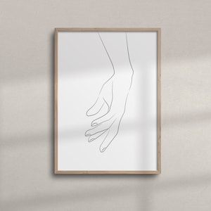 Printable Woman Hand Line Art | Minimalist Aesthetic Wall Art | Feminine Hand Line Drawing