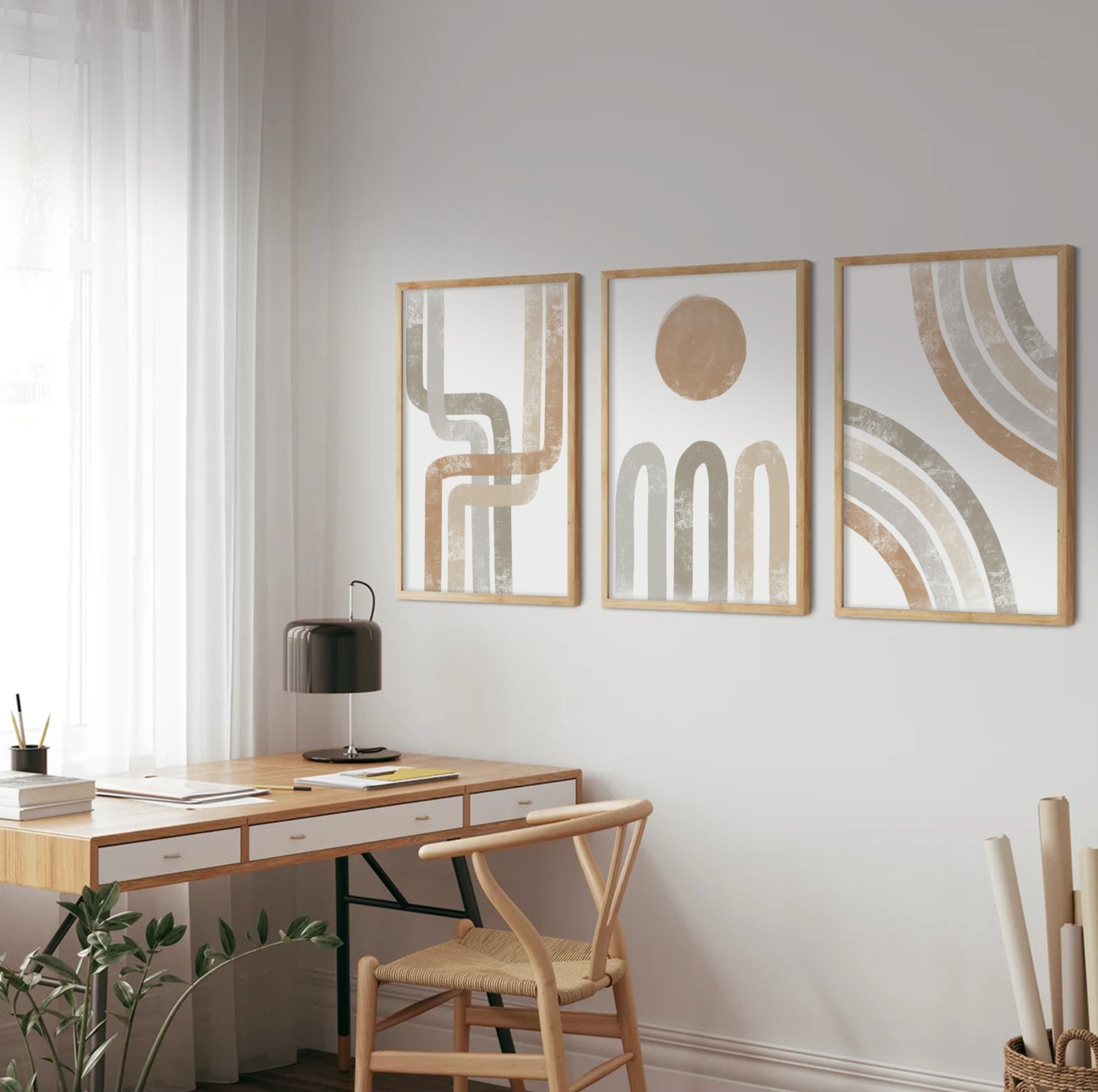 Printable Mid Century Modern Print Set of 3 | Vintage Gallery Wall Art ...