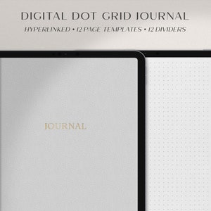 Hyperlinked Dot Grid Digital Journal for GoodNotes | Digital Notebook for iPad and Tablet | 12 Tab Digital Planner