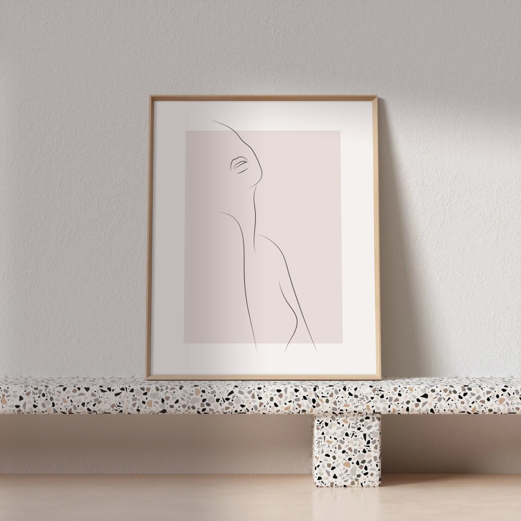 Printable Minimalist Woman Line Art Portrait | Naked Women Wall Art ...