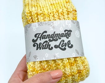 Handmade With Love - Hand Made Knitting Gift Bands - Printable