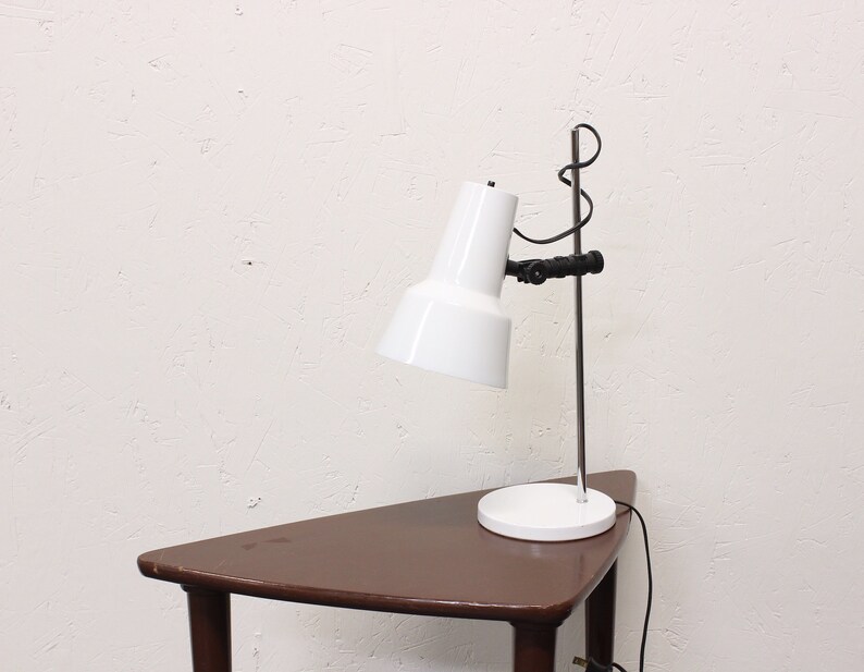White Spotlight Task Desk Lamp Vintage Mcm Lyskaer Belysning Table Or Nightstand Light