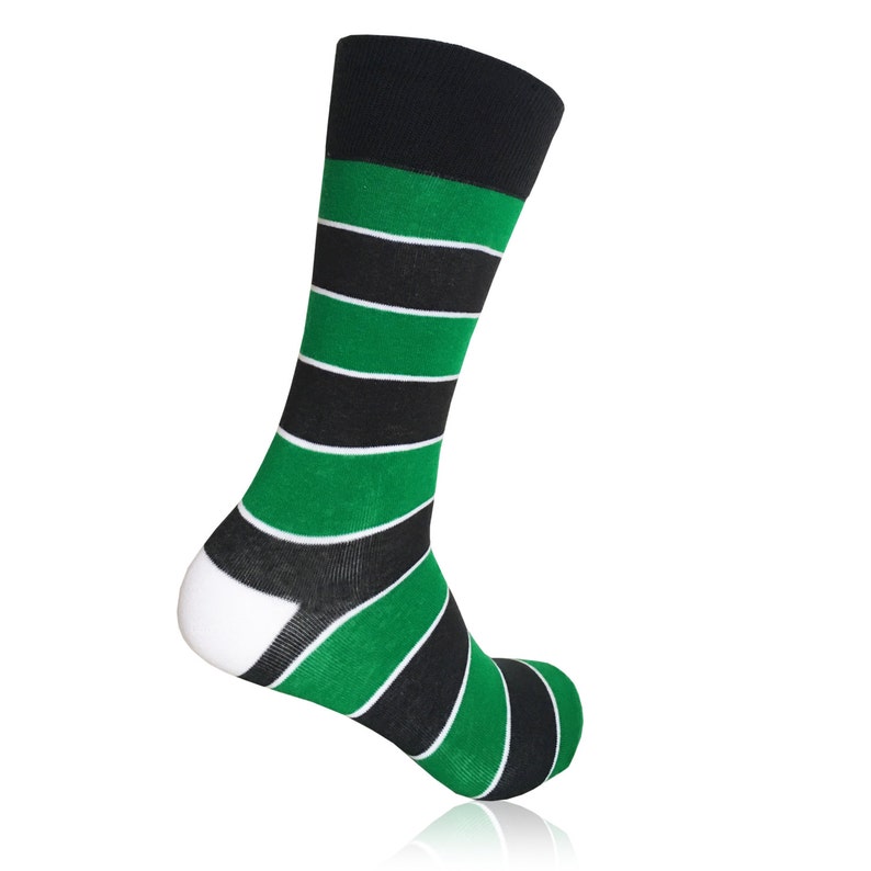 Men's Socks Christmas Gift Green Navy Striped Socks Etsy