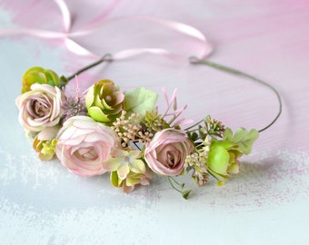 Couronne de fleurs succulentes Blush rose succulentes couronne mariage woodland succulentes de tiare mariée couronne Photo Prop