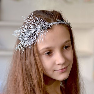 Winter crown Frosty branches Headband Christmas crown Winter holiday crown adult Christmas headband Silver Sparkle Twig Crown Ice Queen