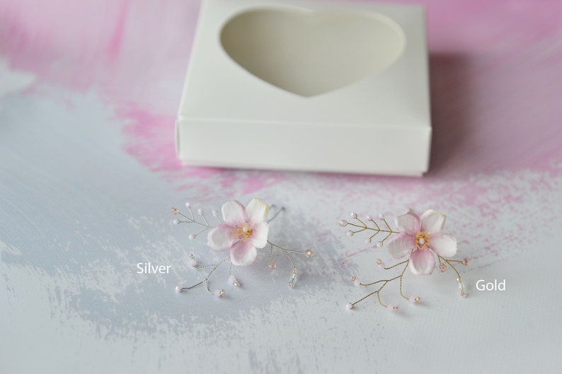 Blush Pink Flower Hair Pin Wedding Hair Accessories Floral Etsy
