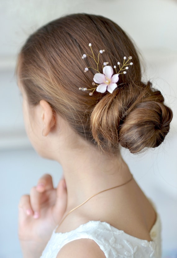 pink wedding hair accessories