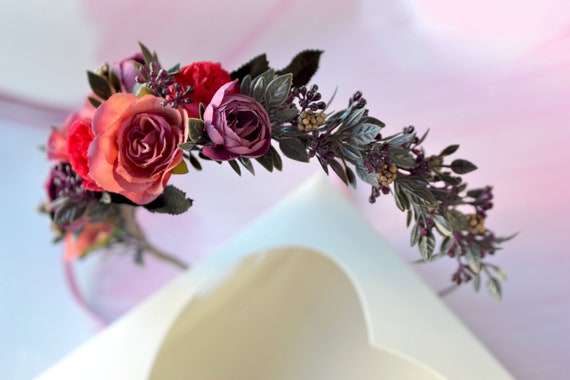 Pink Purple Flower Headband Flower Girl Crown Bridal  display picture 3