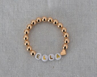 Bracciale personalizzato per bambini,Bracciale con nome,Baby Shower,Gioielli per bambini,Bracciale ID per bambini,Fioraia,bracciale iniziale, cuore d'oro