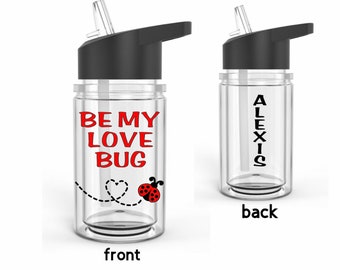 Personalized, Kids water bottle, Lady bug gift, Lady bug birthday, Party favor, Kids cup, Kids birthday, Valentines party favor, First