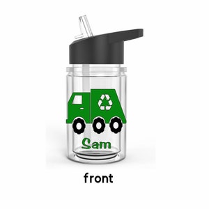 Personalized, Trash truck gift, Garbage truck, Kids water bottle, Kids cup, Boys gift, Trash garbage truck birthday, Party favor, Toddler