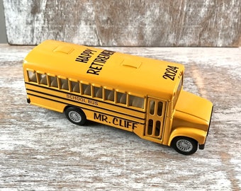 Personalized Retirement gift, Toy school bus, Kids school, Back to school gift, Party favor, Retirement party gift, Bus driver gift,Bus cake