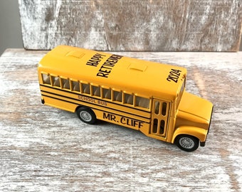 Personalized Retirement gift, Toy school bus, Kids school, Back to school gift, Party favor, Retirement party gift, Bus driver gift,Bus cake