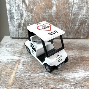 Personalized golf cart, Golf wedding decor, Golf cake topper, Golf engagement, Just married gift, Golf retirement gift, Golf player gift