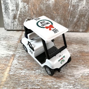 Personalized golf cart, Golf cart Christmas ornament, Golf retirement gift, Golf birthday party, Golf cake topper, Birthday party favor
