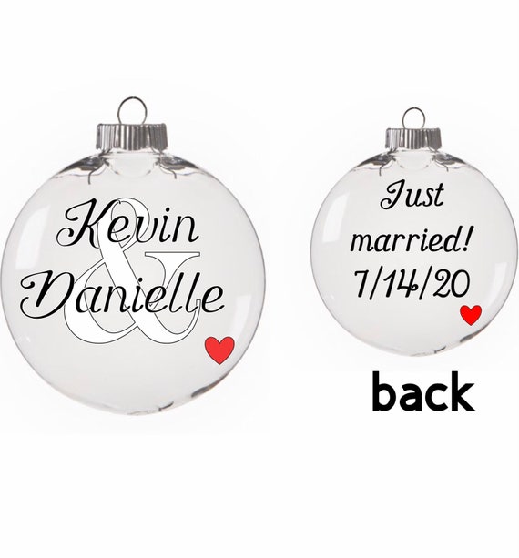 Engagement Ornament Engaged ornament Glass ornament 1st Etsy