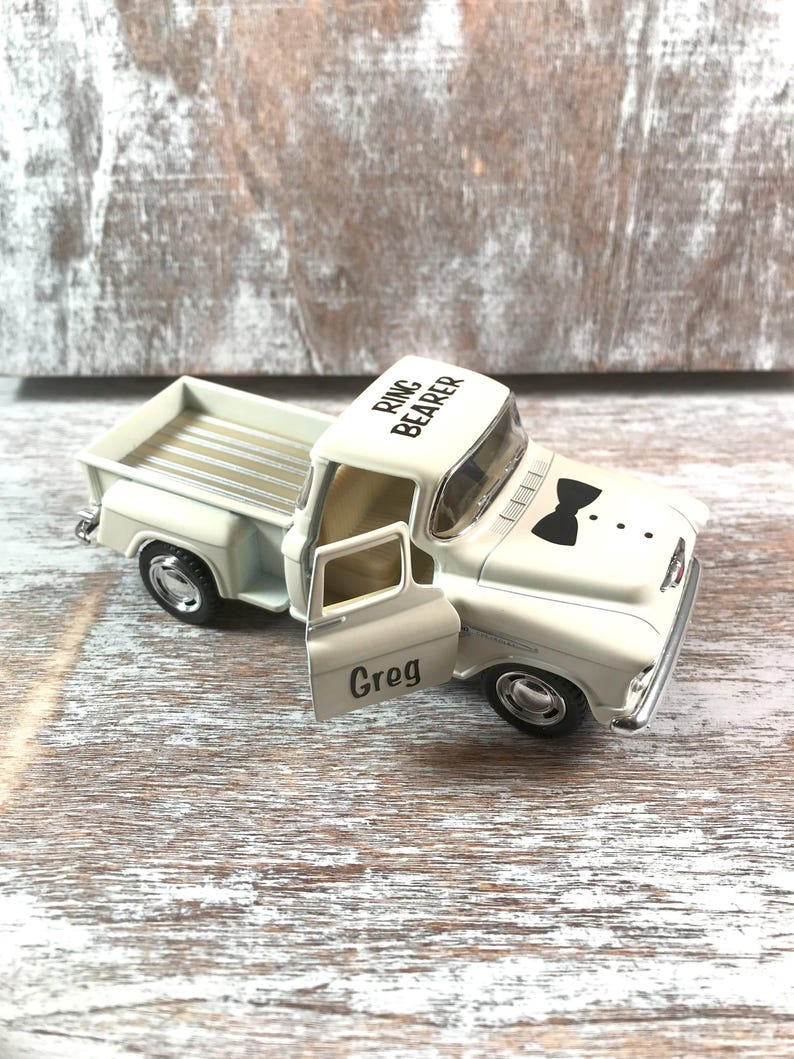 Personalized, Ring bearer gift, Ring security gift, Toy truck,Groom gift, Wedding decor, Wedding party gifts, Father of the groom/bride gift image 8