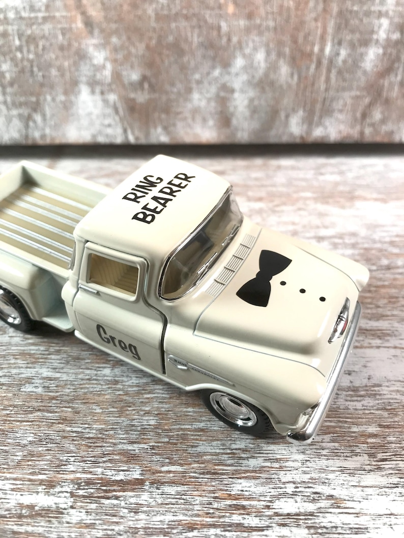 Personalized, Ring bearer gift, Ring security gift, Toy truck,Groom gift, Wedding decor, Wedding party gifts, Father of the groom/bride gift image 7
