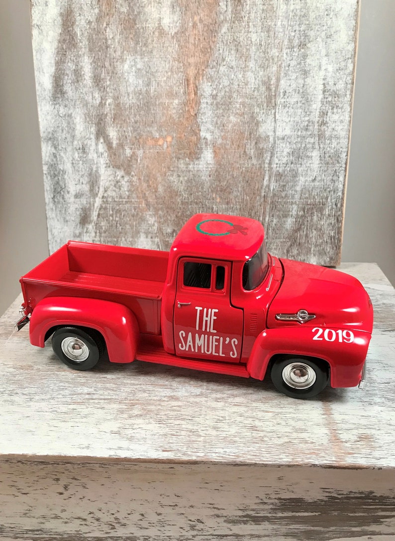 Personalized Red truck Red truck Christmas Farm decor Etsy