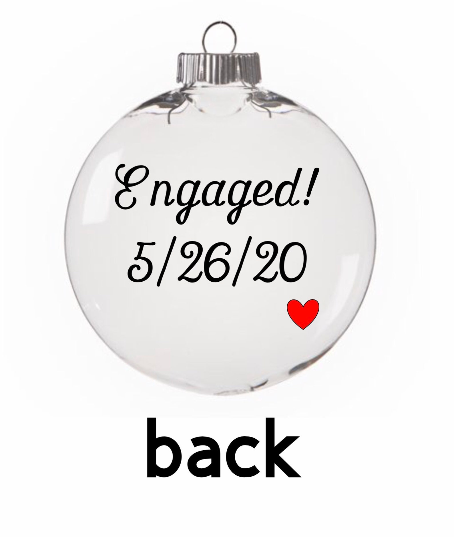 Engagement Ornament Engaged ornament Glass ornament 1st Etsy