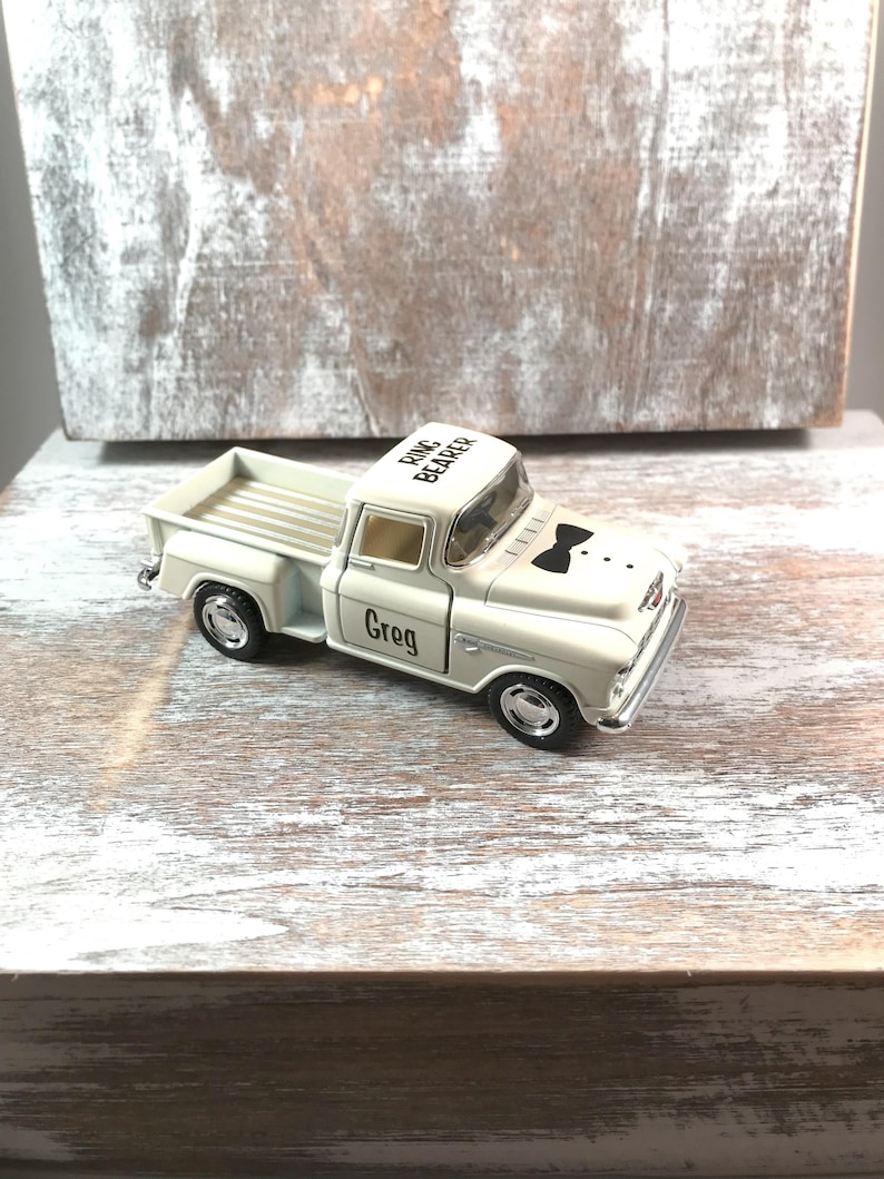 Personalized, Ring bearer gift, Ring security gift, Toy truck,Groom gift, Wedding decor, Wedding party gifts, Father of the groom/bride gift image 1