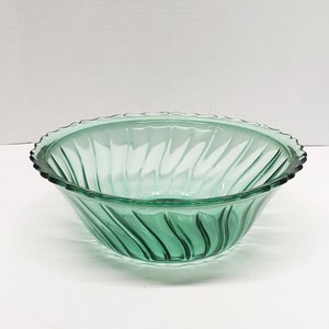 Vintage Swirl Ultramarine Salad Bowl by Jeanette Glass 1930s