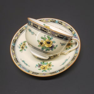 Vintage Royal Doulton Robert Allen Studios Flower Cup & Saucer, Royal Doulton Yellow Flower Cup and Saucer 1920&#39;s
