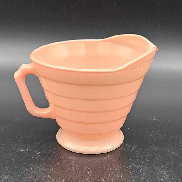 Vintage Pink Moderntone Platonite Creamer by Hazel Atlas 1950s Pastel Pink Depression Glass Colorful Vintage Glassware Footed Creamer Dish