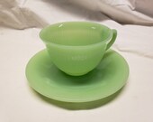 Fire king Jade-ite Jane ray Tea cup and saucer