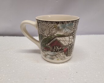Johnson Brothers Friendly Village The Covered Bridge Coffee Cup Mug