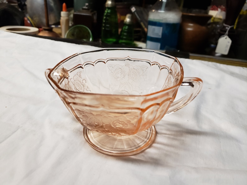 Pink Mayfair Open Rose Depression Glass Sugar Etsy