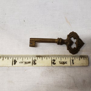 Antique brass Fancy key 3 1/8&quot;