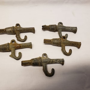 Lot of 5 antique metal sap spouts. Sap spouts varies types not all identical to picture.