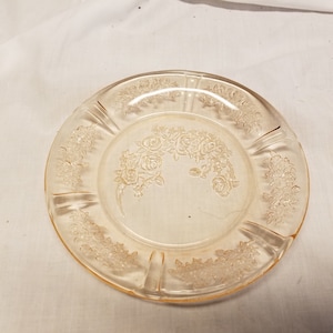 Pink Sharon depression glass cabbage rose 6&quot; Bread and butter dish plate