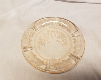 Pink Sharon depression glass cabbage rose 6&quot; Bread and butter dish plate