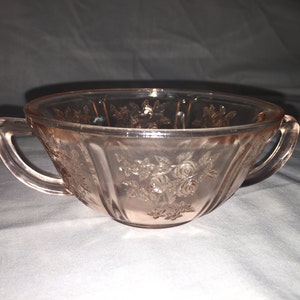 Pink Sharon Cabbage rose  Cream soup bowl.