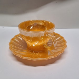 Fire King shell pattern golden shell Demitasse cup and saucer
