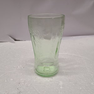 Green cameo Depression glass 5&quot; NO foot tumbler
