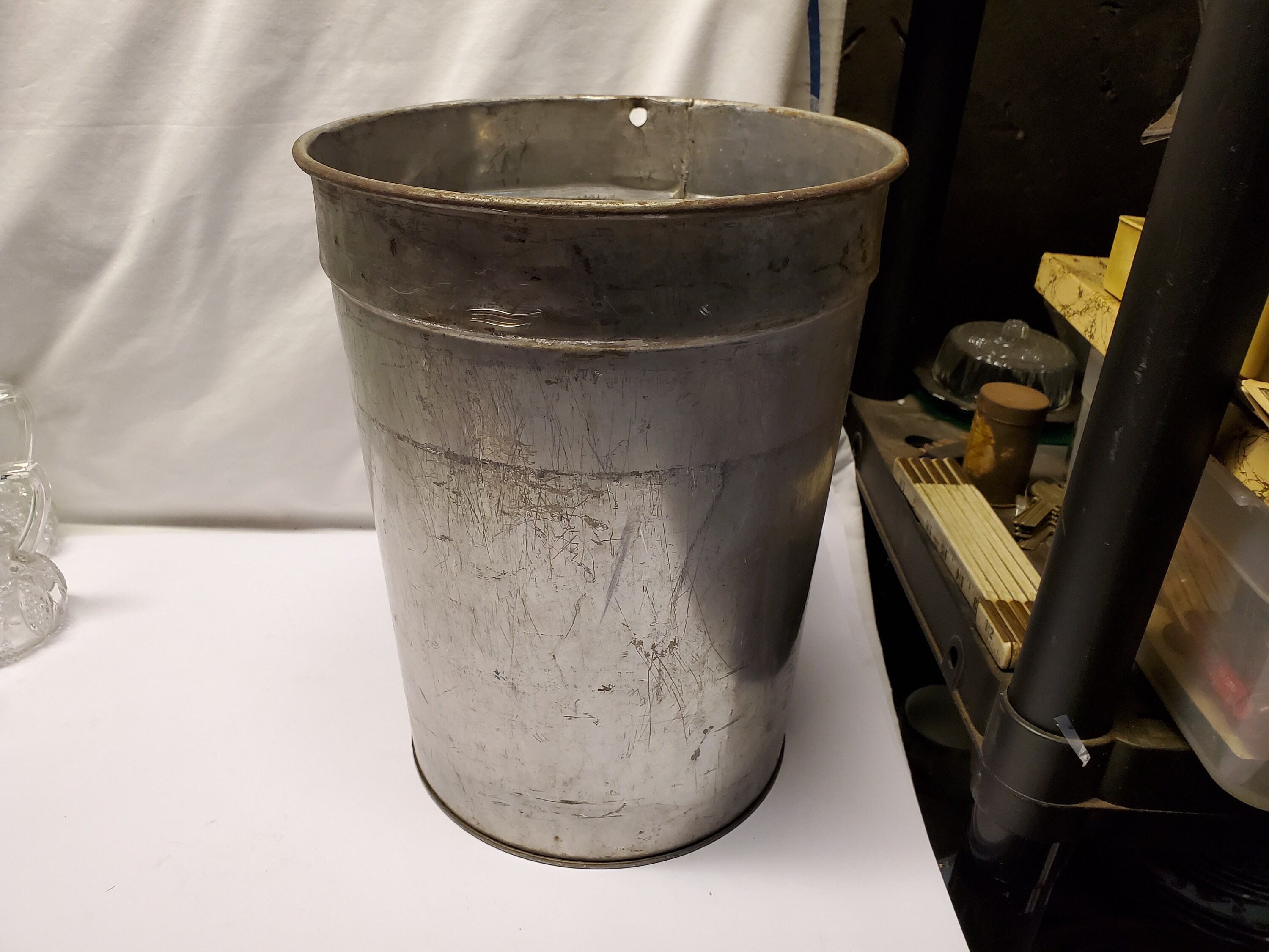 Antique sap buckets 12 1/2 tall. Not galvanized but Etsy