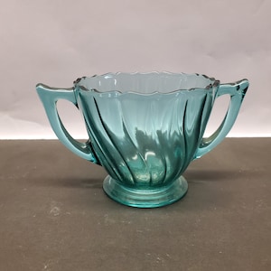 Ultramarine swirl Depression sugar bowl